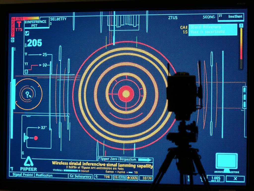 Zakłócenia sygnału bezprzewodowego pokazane na ekranie Flipper Zero